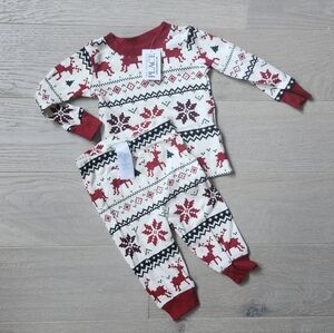 The Children's Place Snowflake Christmas Holiday Sleeper Pjs 0-3 Month